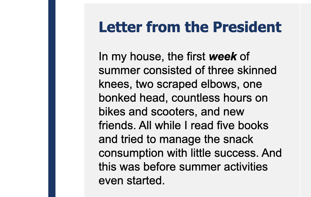 Read the June Newsletter